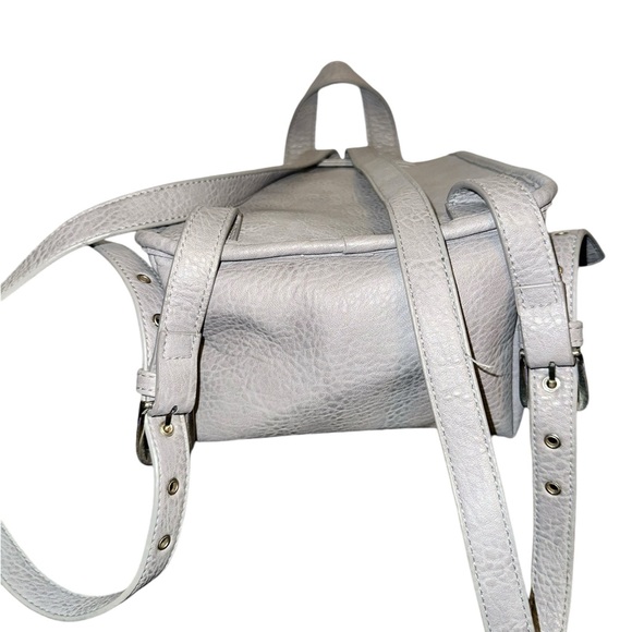 Free People gray pebbled  small Vegan leather  backpack - Picture 14 of 16